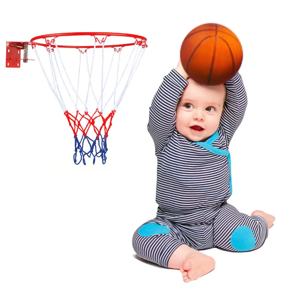 25/32CM Indoor Outdoor Metal Basketball Frame Wall-mounted Kids Goal Hoop Set Ring Equipped With Net Screw | Спорт и развлечения