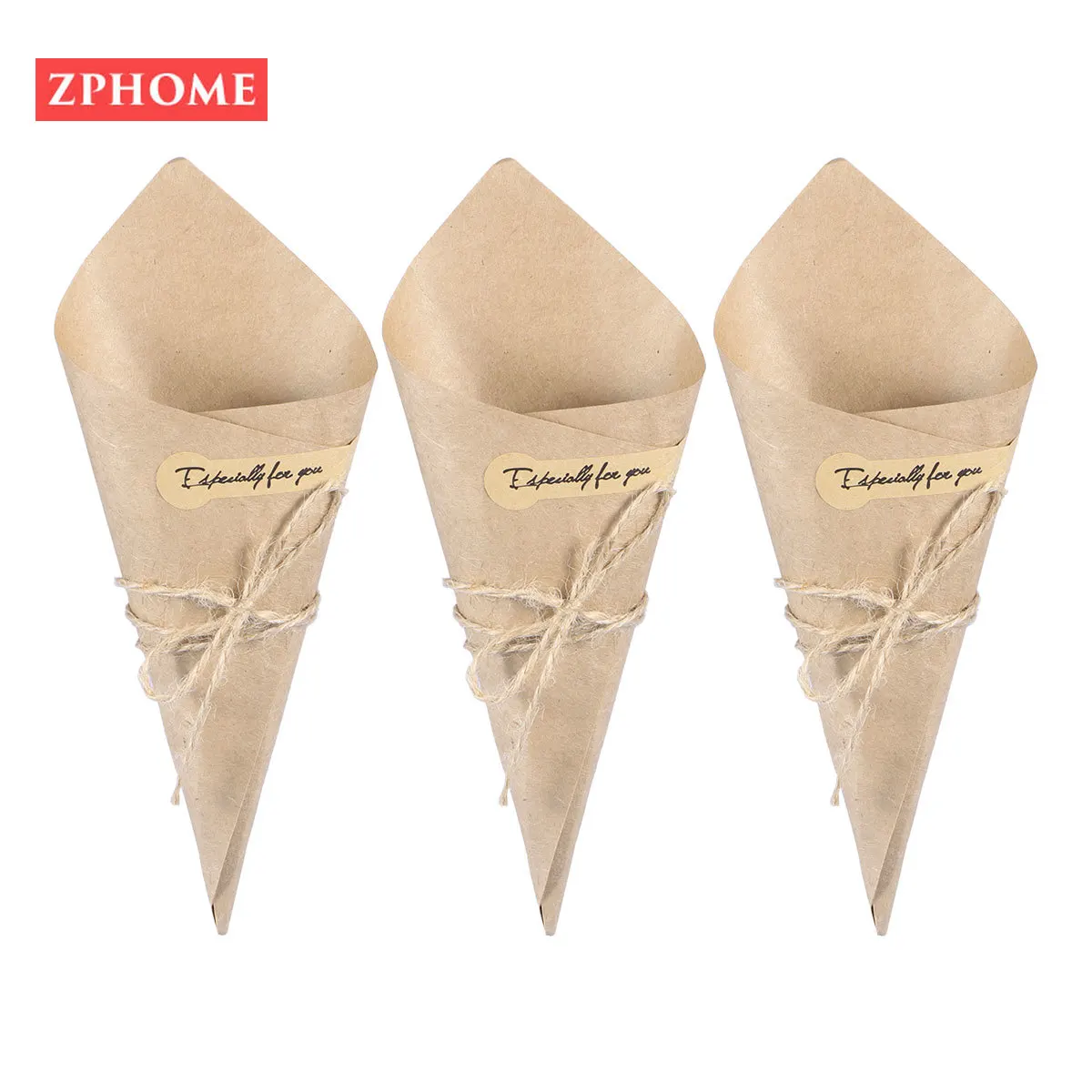 Бумажная Подарочная коробка 50 шт. Крафт-Бумага конусы мороженое цветок DIY