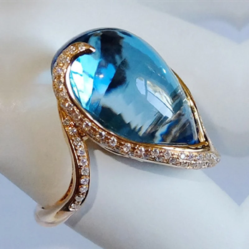 Кольцо с драгоценными камнями в стиле ретро роскошные ювелирные украшения