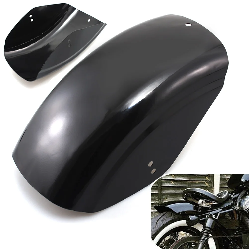 

Motorcycle Gloss Black Rear Fender Mud Guard Bobber Cafe Racer Mudguard Cover Protection For Harley Sportster XL 883 1200 48 72