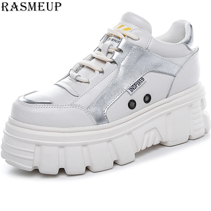 RASMEUP женские кроссовки из натуральной кожи на платформе 2020 зимняя Модная