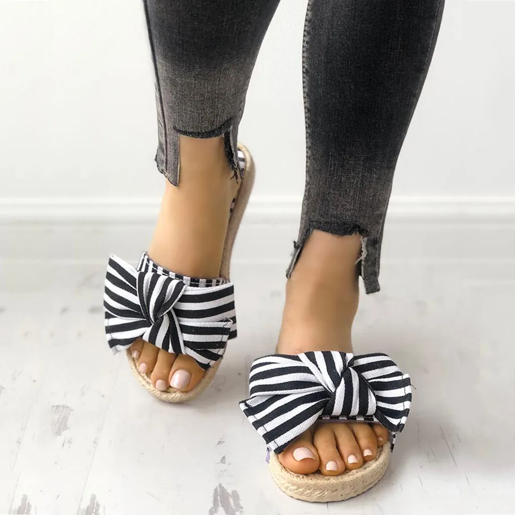 Женские тапочки со шнурками Повседневная обувь Домашние шлепанцы с ремешками и