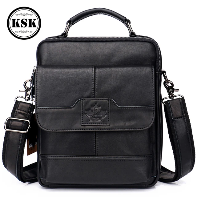 Genuine Leather Men's Messenger Shoulder Bag For Men Tote Purses and Handbags Male Document Small Bag High Quality ksk 4