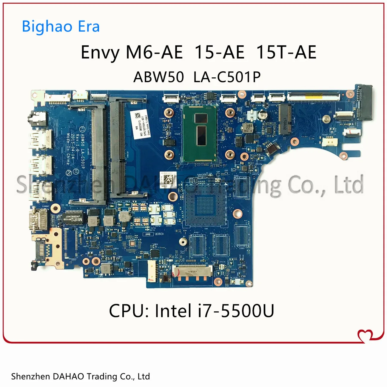 

Материнская плата для ноутбука HP Envy M6-AE 15T-AE 15-AE, системная плата ABW50 с процессором i7-5500U 837419-601 837419-001 100%, тест ОК