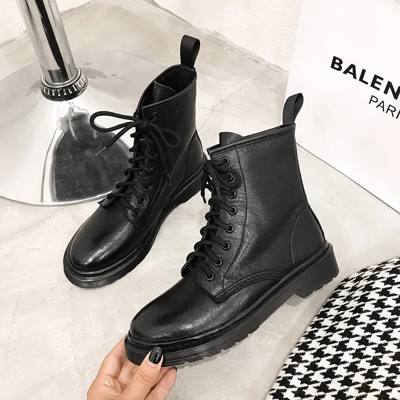 Женские ботинки из натуральной коровьей кожи Mordoan короткие в британском стиле