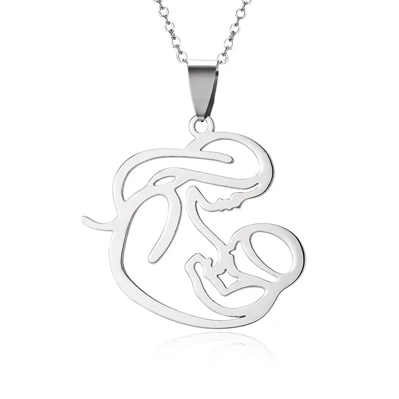 Модное ожерелье Znic сплав золото мать и ребенок светло-розовый горный хрусталь