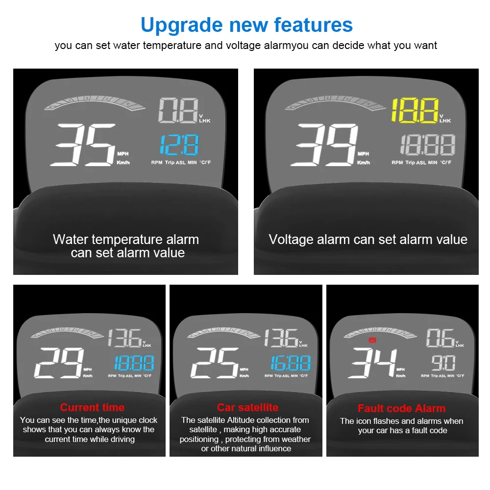 Универсальный автомобильный GPS проекционный Спидометр Температура воды об/мин