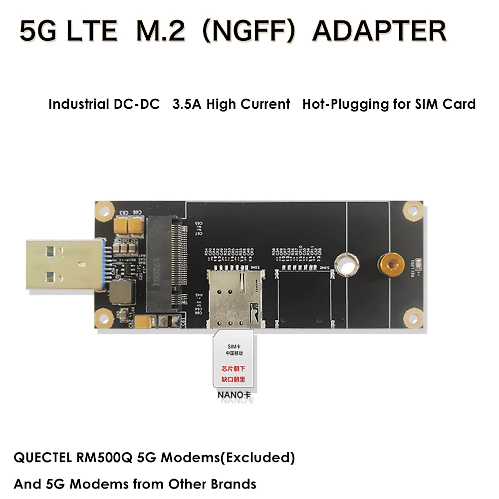 Промышленный M.2(NGFF) адаптер с USB 3 0 4G LTE гнездом для NANO SIM карты совместимый модулем