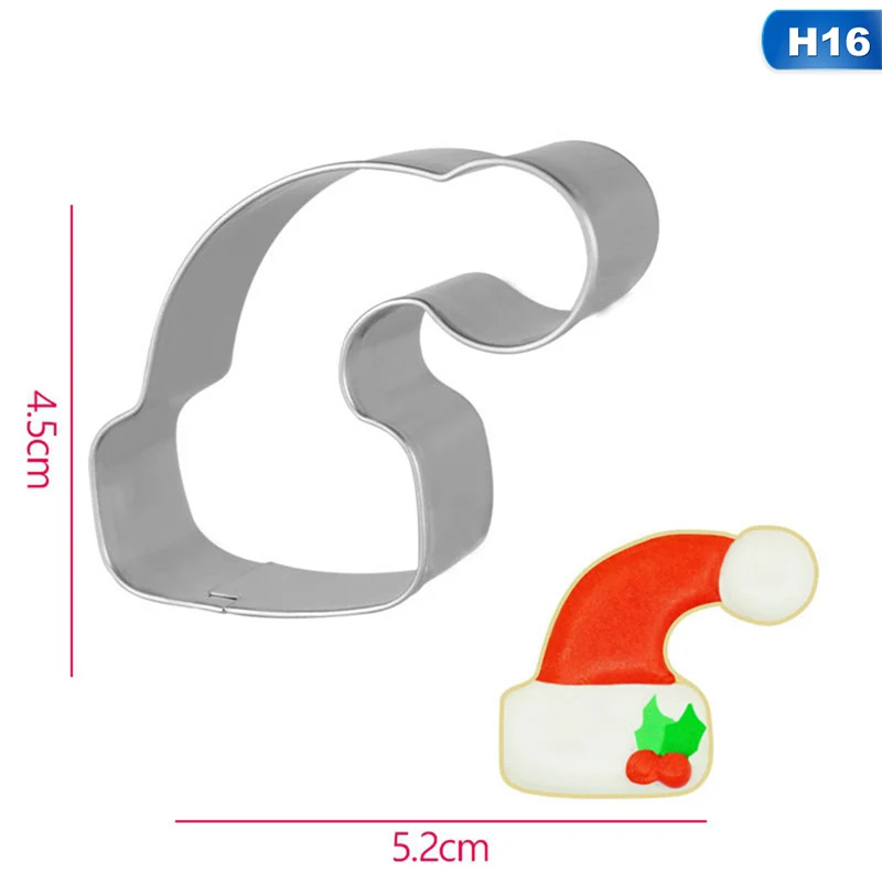 Stainless Steel Biscuit Mould Santa Claus Shape Fondant Cake Mold DIY Sugar Craft Xmas 3D Pastry Cookie Cutters Cake Tools