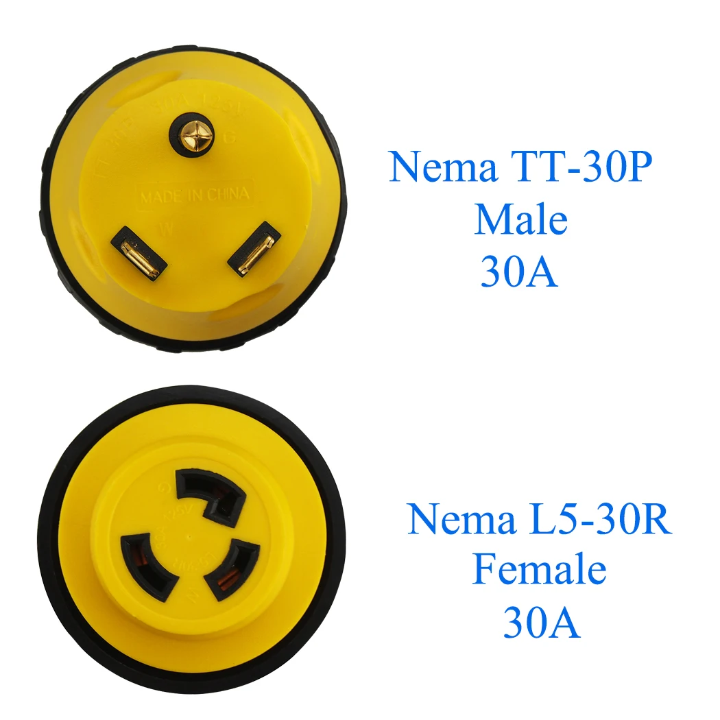 Jorinдо [TT-30P to L5-30R] Plugrand адаптер для генератора RV 30Amp TT-30P L5-30R 3-Prong блокировки |