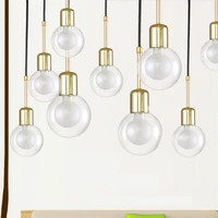 modern minimalist big bulb design single head pendant lamp transparent glass led g9 lighting for bedroom bedside decoration