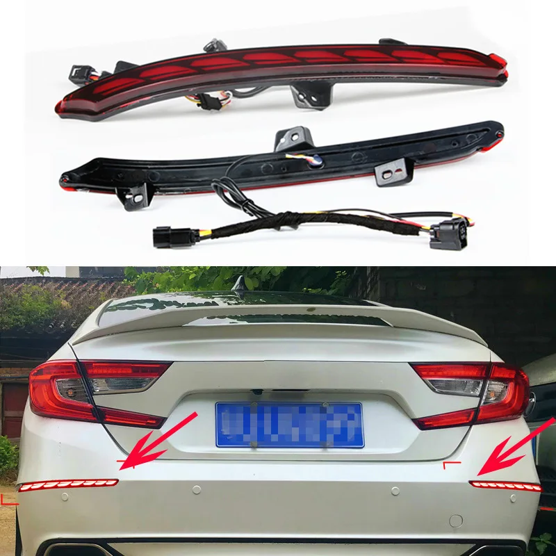 1 пара автомобиля светодиодный задний бампер противотуманная фара для Honda Accord