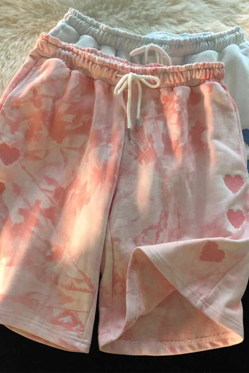 

Summer Heart Printing Fashion Brand Casual Pants Loose-Fitting Versatile Thin Shorts