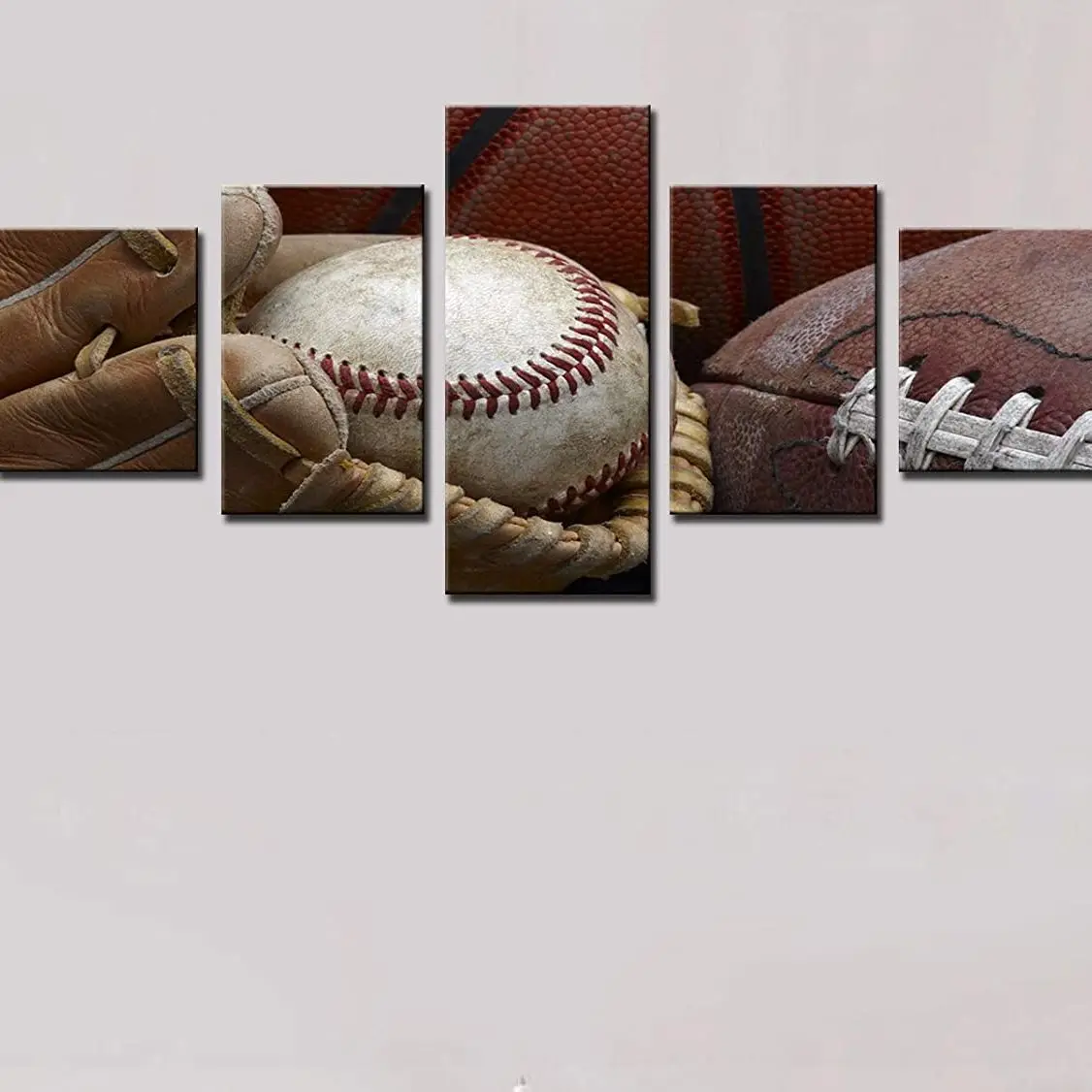 5 шт. декоративные настенные постеры с изображением Бейсбольного мяча для регби |
