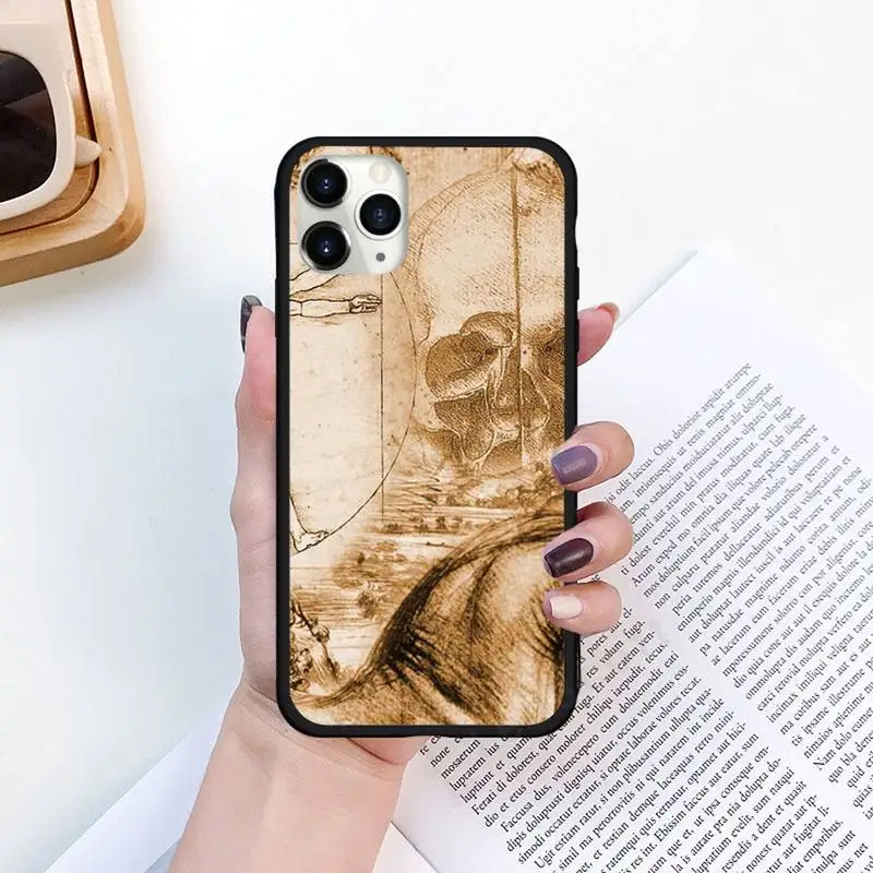 

Italy Leonardo Da Vinci Phone Cases for iPhone 11 12 pro XS MAX 8 7 6 6S Plus X 5S SE 2020 XR Luxury brand shell funda coque