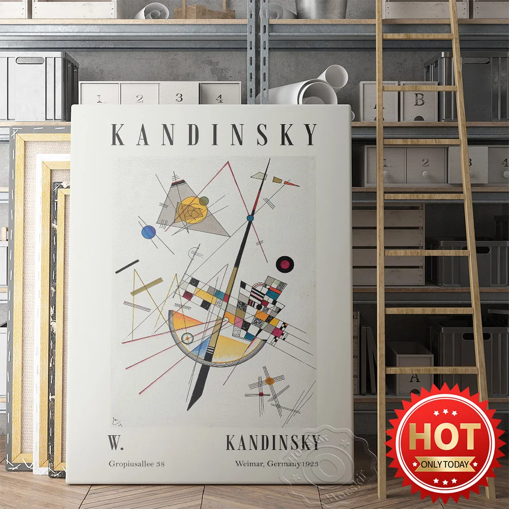 

Wassily Kandinsky Exhibition Museum Poster, Wassily Abstract Wall Stickers, Kandinsky Retro Wall Art, Vintage Art Prints Poster
