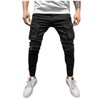 Мужские джинсы, черные однотонные облегающие джинсовые брюки, тонкие джинсы, уличная одежда, лето 2021