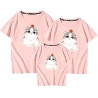 2021 tee casual t shirt summer women cute tomato cat pink print cotton tops clothes o neck short sleeve funny female oversize