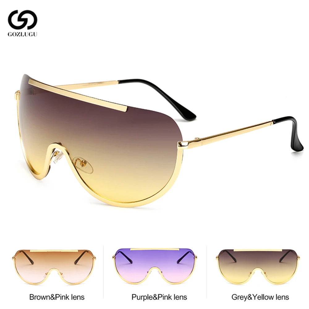Женские квадратные солнцезащитные очки GOZLUGU большие в европейском и