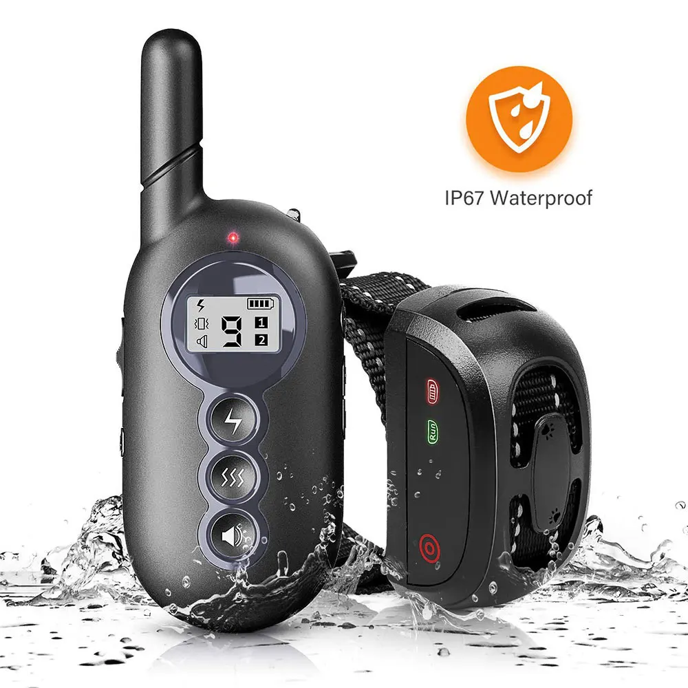 

Ошейник для дрессировки собак с дистанционным управлением, антилай, вибрирующий сигнальный ошейник для собак с ЖК-экраном, беспроводной ошейник с электрошоком для 1 или 2 собак, комплект для щенков