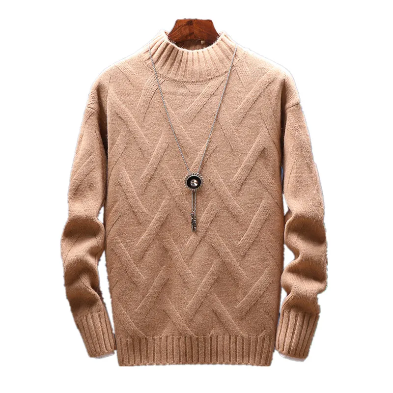 Зимний мужской Корейский Осенний Повседневный тонкий вязаный свитер с длинным