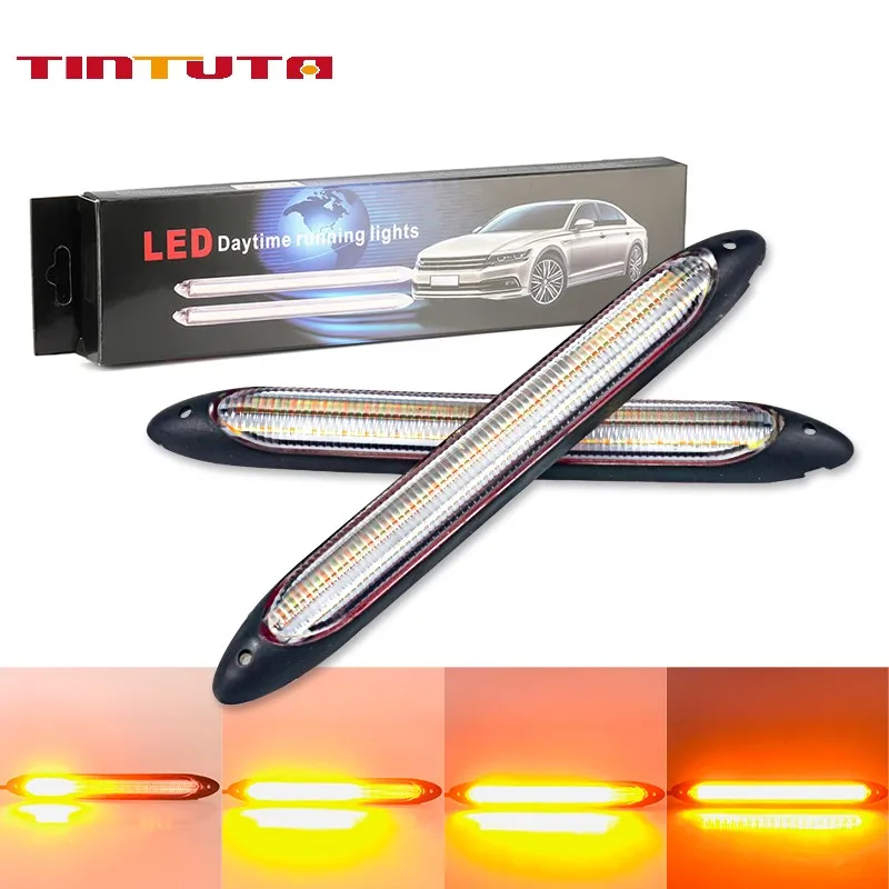 

1set/2PCS 12V Universal Cars DRL LED Waterproof Car Turn Signal Light Car running horse racing Light Sequential Flowing Light
