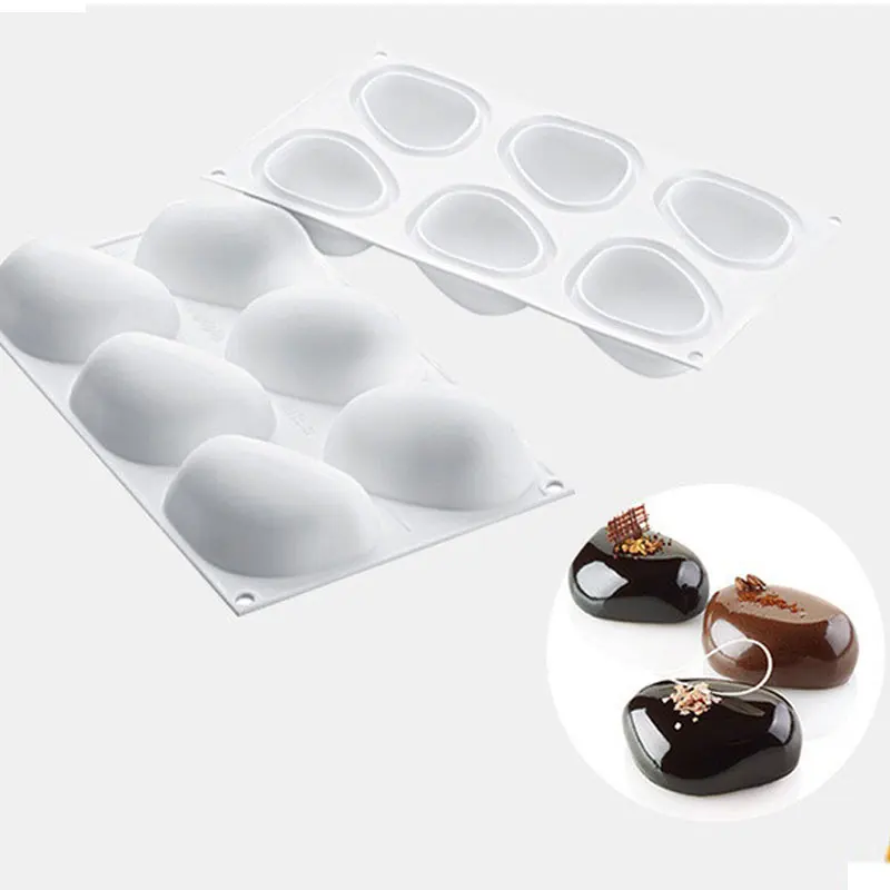 

Cobblestone Shapes Silicone Cake Mold 3D Pebble Soap Craft Maker Dessert Pudding Mousse Cake Chocolate Decorating Tools