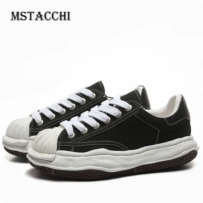 

Women's Sneakers Leisure Mmy Shell Head Japanese Minority Off-white Lace-Up Round Toe Flat Platform Low Cut Summer Canvas Shoes