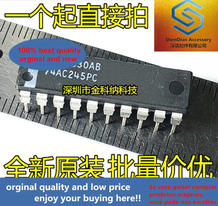 10pcs only orginal new 74AC245PC with three-state input and output eight-way two-way transceiver chip straight plug