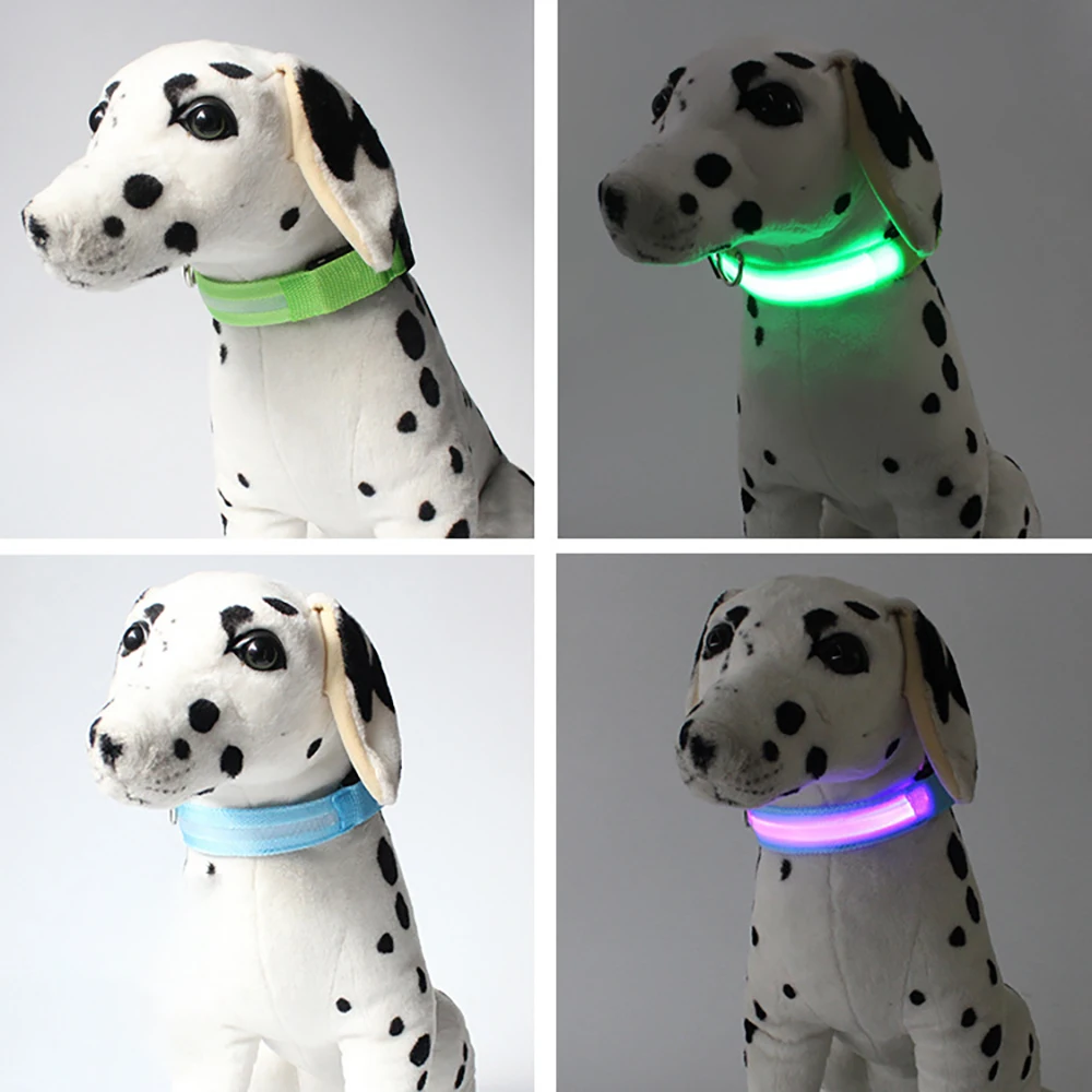 Светодиодный ошейник для домашних питомцев с USB-зарядкой флуоресцентный