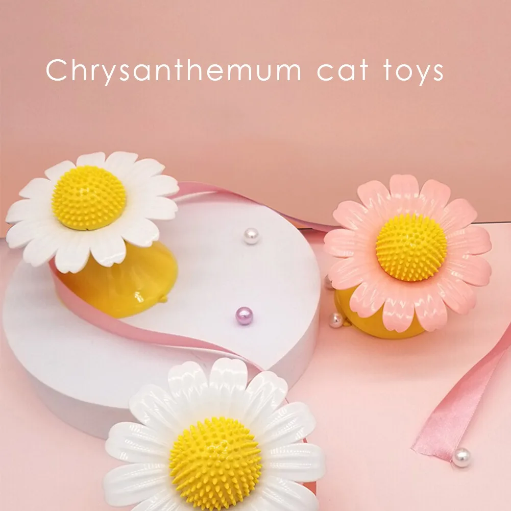 

Pet Cat Toys Daisy Luminous spinning ball For Cats Hair Brush Grooming Shedding Massage Suction Cup Puzzle Training Cat Toy