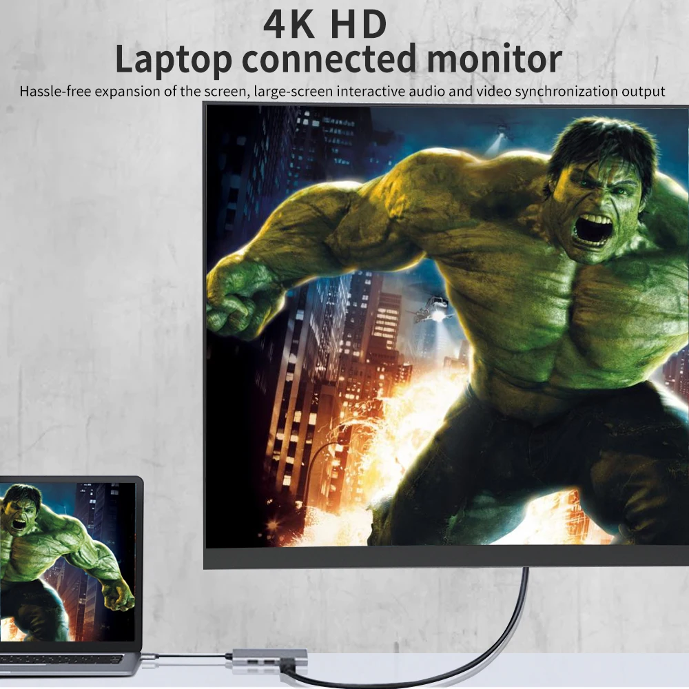 Usb-концентратор TISHRIC с Type C на HDMI-совместимый Rj45 USB2.0 конвертер 4K кабель для MacBook Huawei