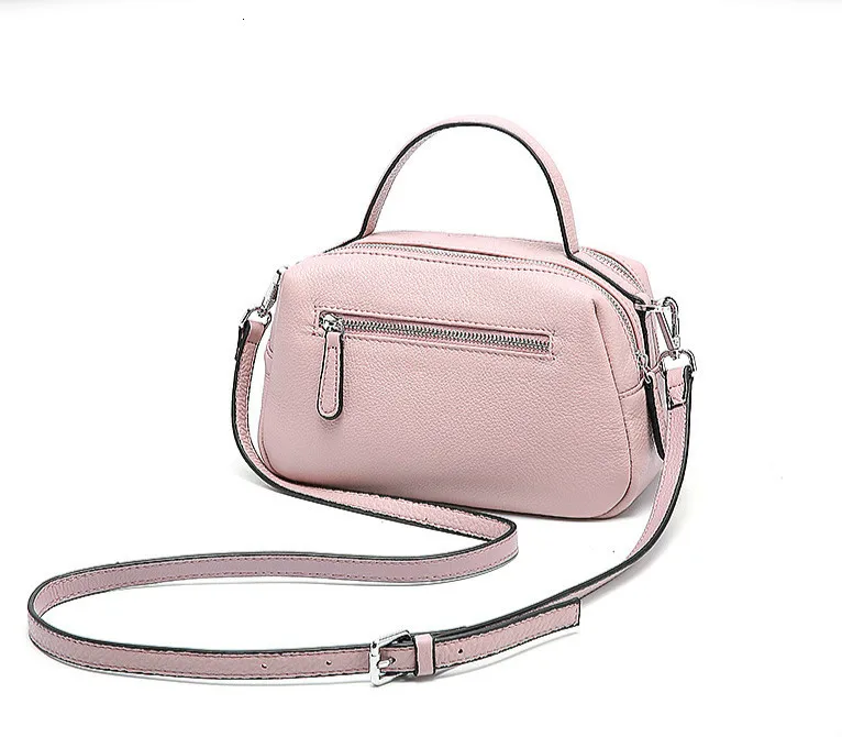 Fashion Genuine Leather Women Top-handle Bags Double Zipper Crossbody Messenger Bag Small Female Shoulder Casual Handbags |
