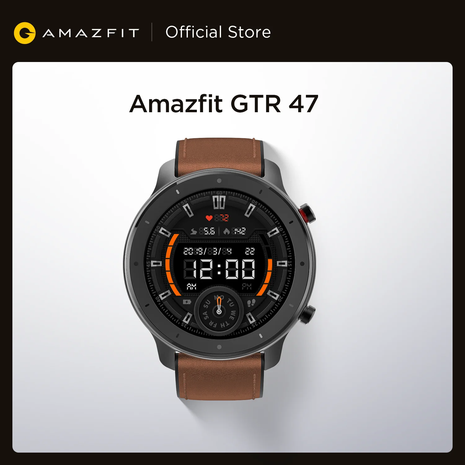Global Version Amazfit GTR 47mm Smart Watch 5ATM Waterproof Smartwatch 24 Days Battery Music Control Leather Silicon Strap