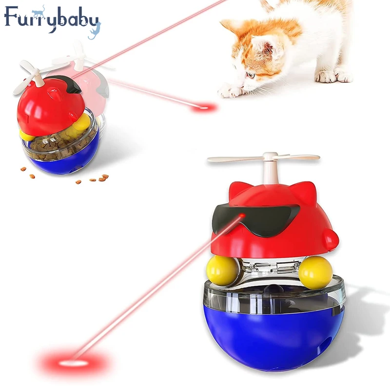 

Automatic Cat Laser Toy Interactive Smart Teasing Pet LED Laser Tumbler Windmill Leaky Food Ball Supplies Toy For Cat Treat Toys