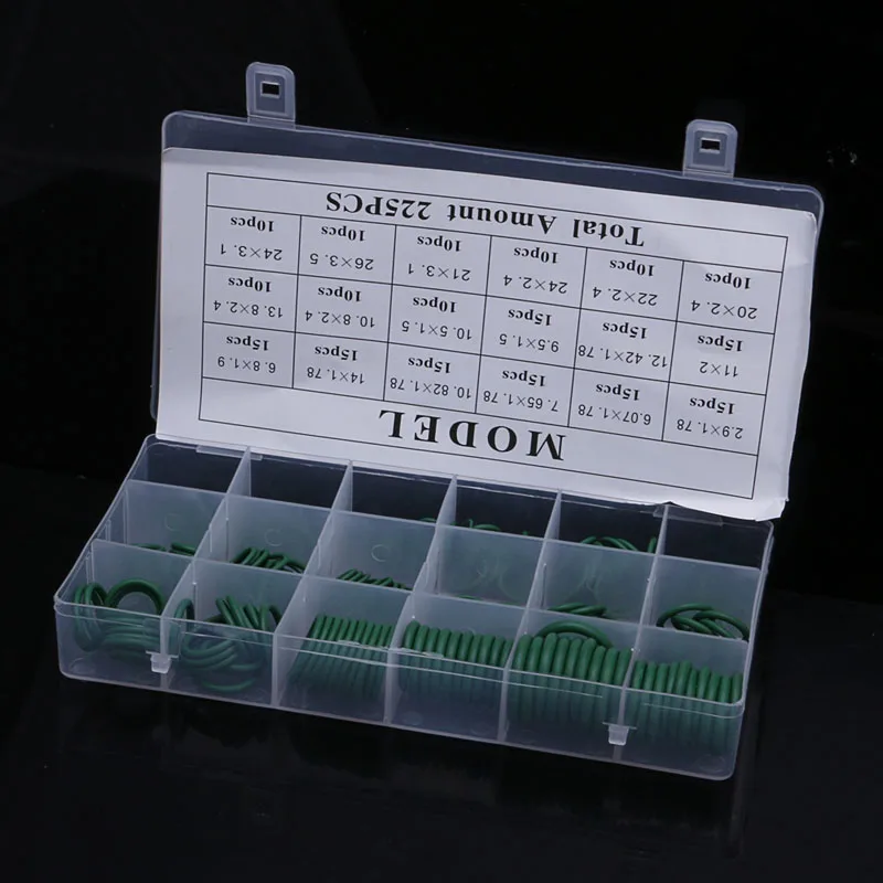 

New 225x Seal O-ring R22 R134a Air Conditioning O-Ring Rubber Washer Assortment F7QB