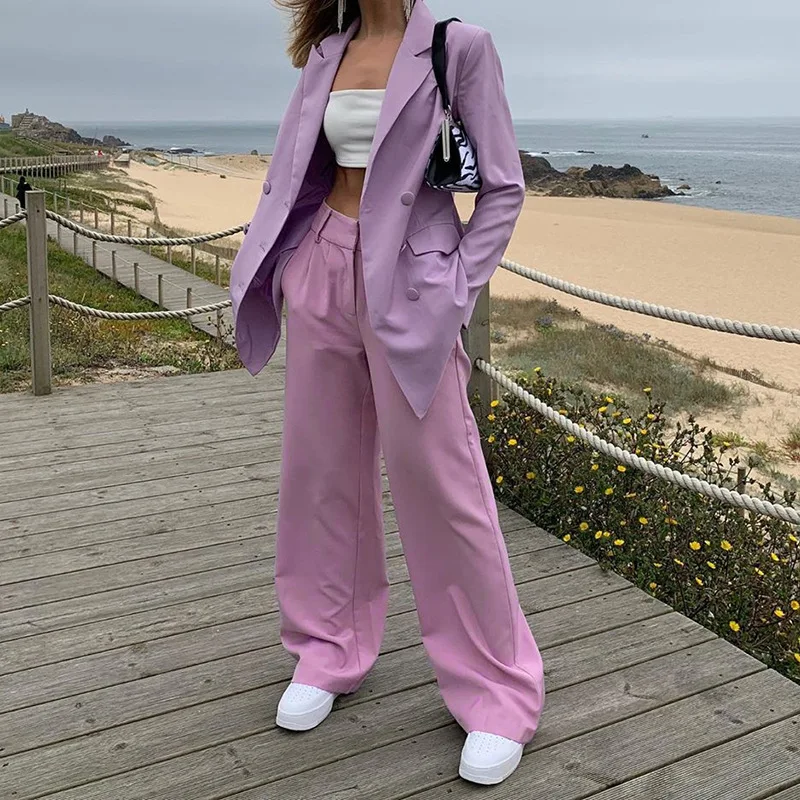 Однотонные повседневные брюки с высокой талией женские винтажные осенние