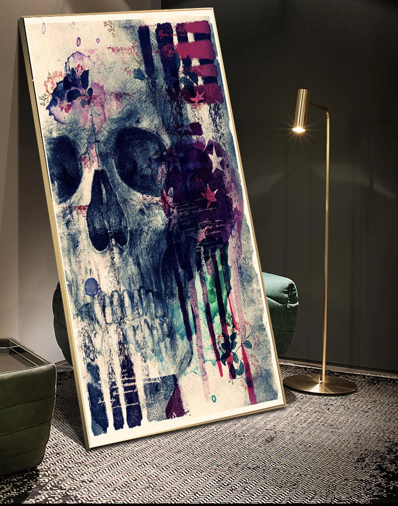 

Undead Skull Canvas Poster Print Modern Home Decor Abstract Wall Art Painting Nordic Living Room Decoration Picture Posters