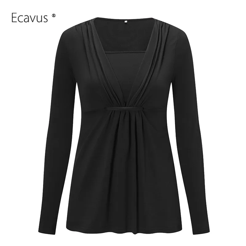 Топ для беременных Одежда грудного вскармливания плиссированный топ с длинным