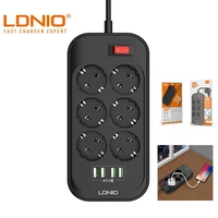 hot ldnio 4 usb phone charger multiple power sockets 6 eu outlet power strip charger for homerestaurant charging mobile phone
