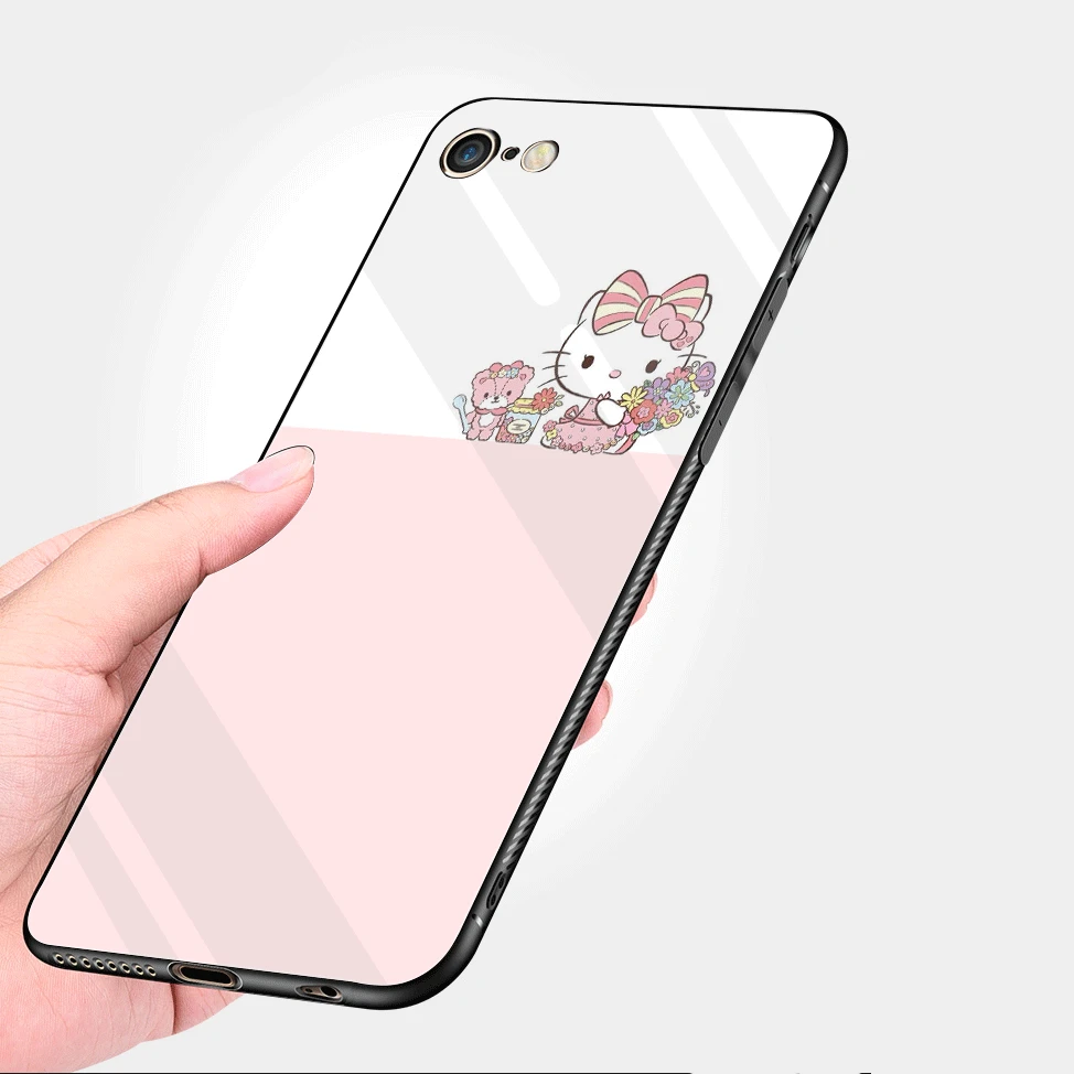 Стеклянный Чехол для мобильного телефона iPhone XR X XS Max 5 5S SE 6 6s 7 8 Plus защитная
