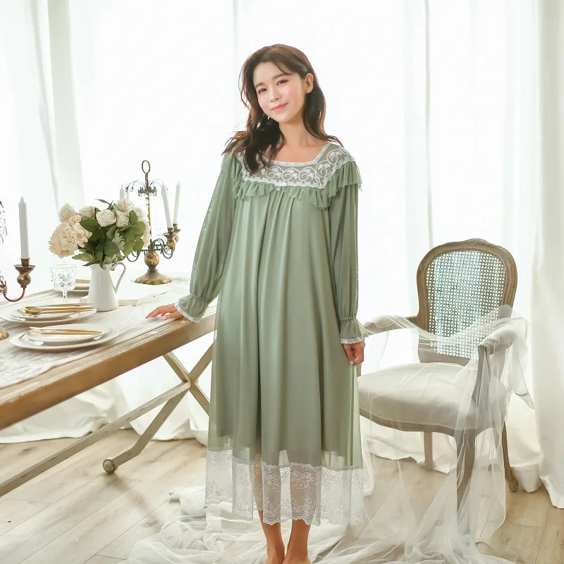 Новые милые весенние длинные ночные рубашки из модала для женщин винтажные