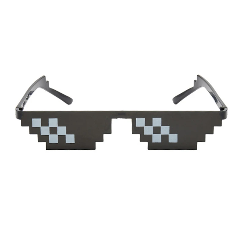 Новые мозаичные мужские и женские солнечные очки Trick Toy Thug Life Glasses Deal With It Pixel Women Men