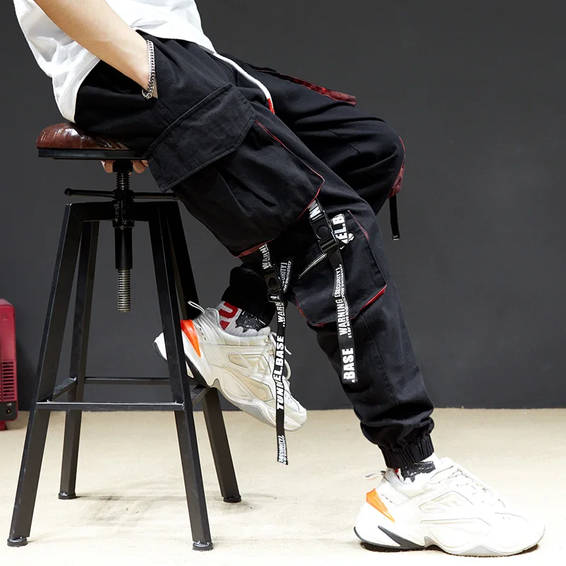 Черные тактические тканевые рабочие брюки для отдыха мужские бегуны с