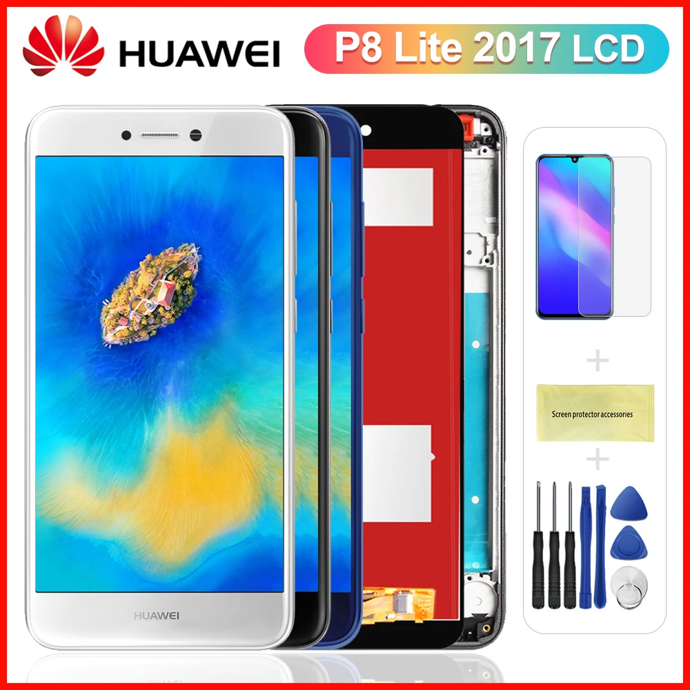 5 2 &quotдюймовый P8 Lite 2017 ЖК + рамка для HUAWEI экран Замена Huawei сборка|Экраны мобильных