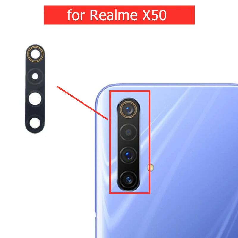 2 шт. для камеры Realme X50 5G стеклянный объектив задней с 3M клеем OPPO запасные Запасные