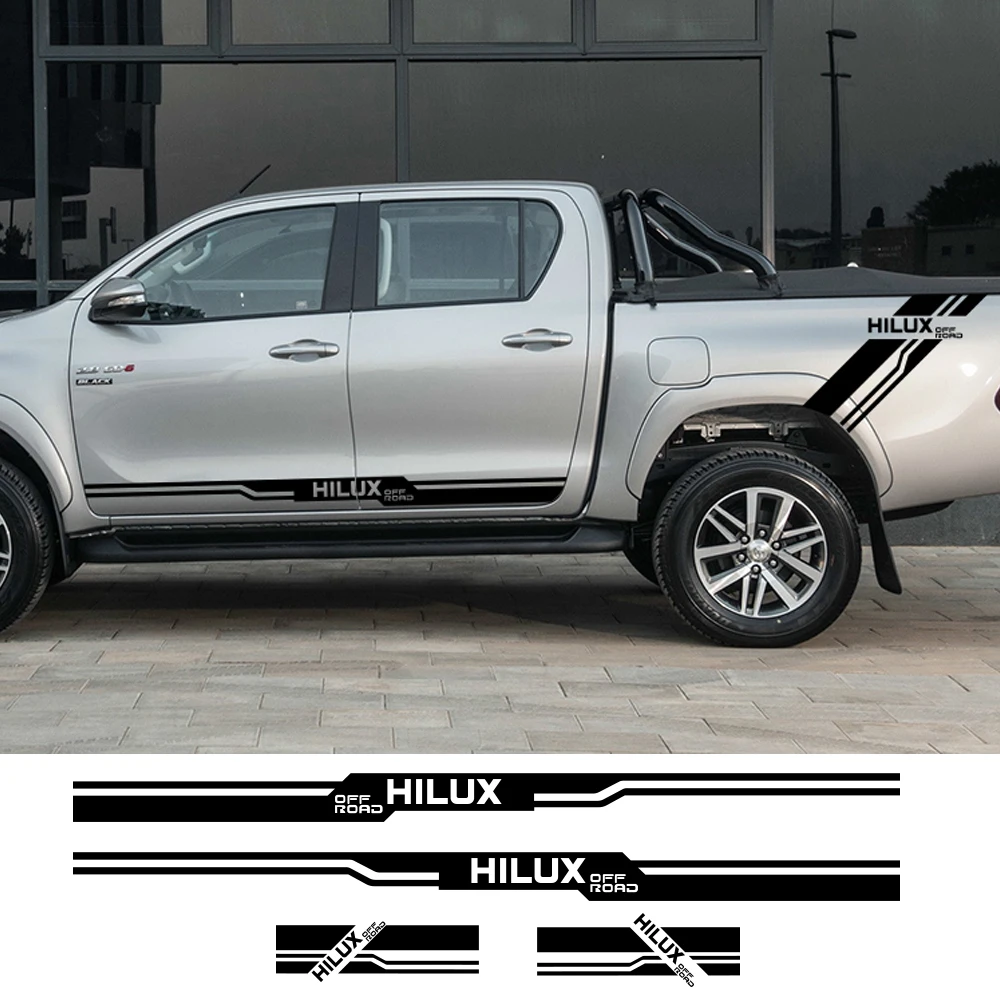 Наклейки для пикапа автомобильные боковые полосы наклейки Toyota Hilux Vigo Revo графика