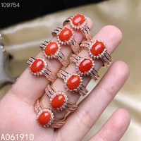 kjjeaxcmy fine jewelry 925 sterling silver inlaid natural red coral ring womens ring trendy support detection popular