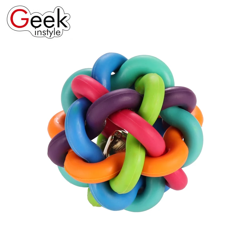 Geekinstyle 2 шт. собака щенок кошка колокольчик Звуковой шар Радуга Красочные