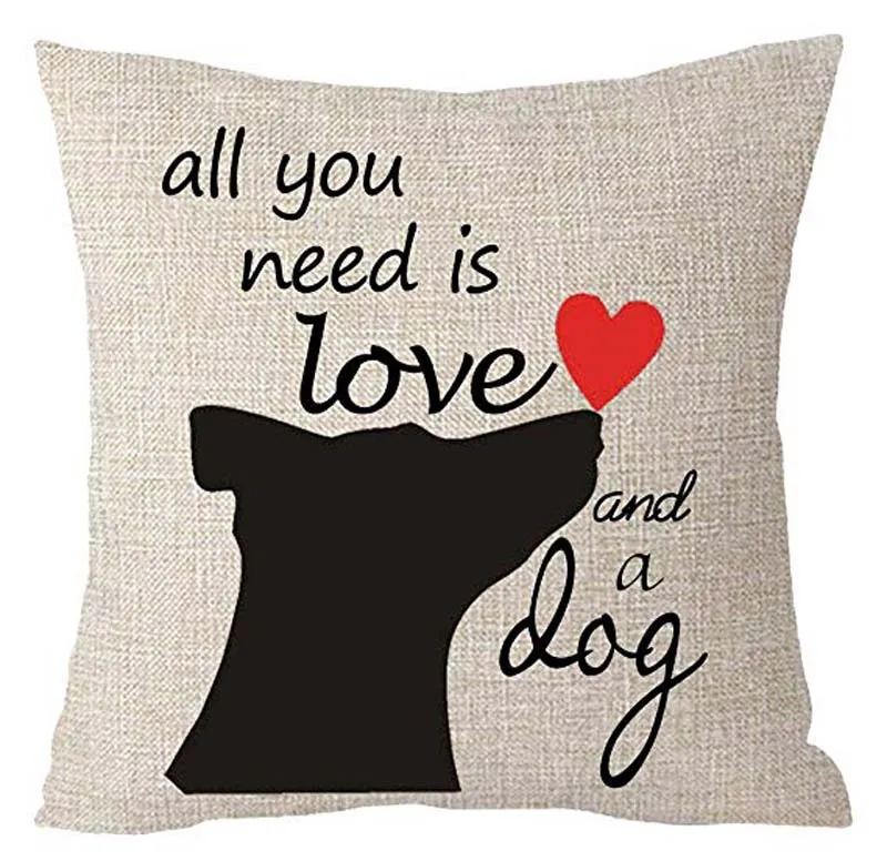 

Все, что вам нужно, это любовь и собака, хлопок, лен, наволочки, наволочки, декоративный диван, спальня, гостиная, квадратный, 18 дюймов
